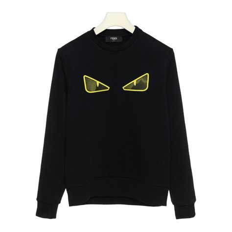 fendi sweatshirt yellow edges eyes applique|Fendi sweater.